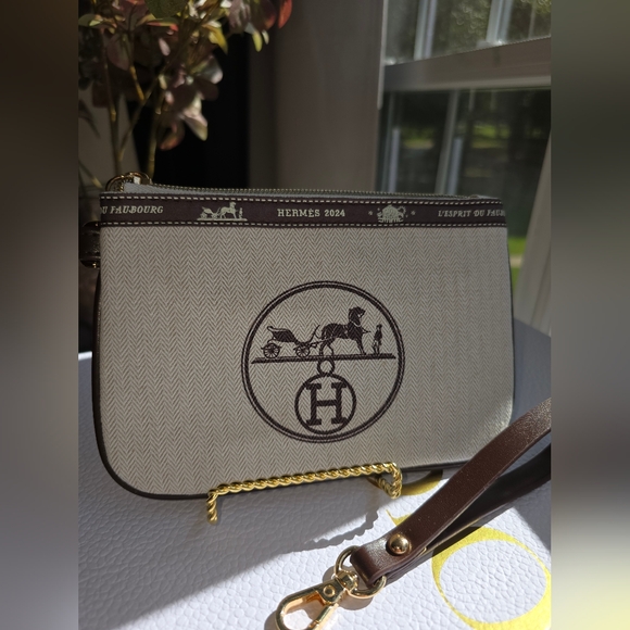 Upcycled Hermes Dustbag Wristlet - Picture 1 of 3
